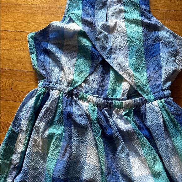 Blue Plaid with Open Back LOFT Dress, XL, NWT - Picture 6 of 10